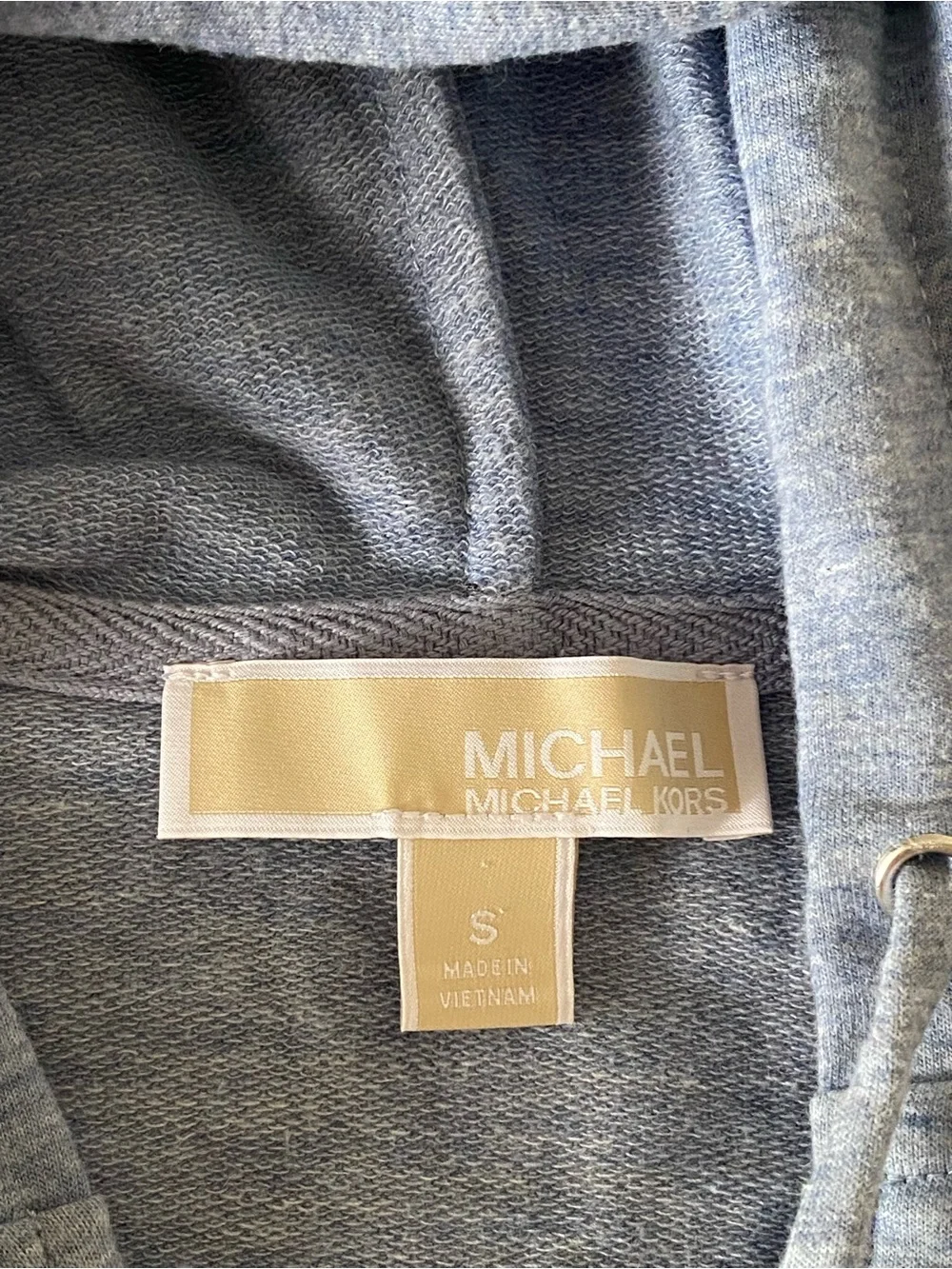 Michael Kors Blue Hooded Pullover Sweatshirt Size Small Soft Stretch